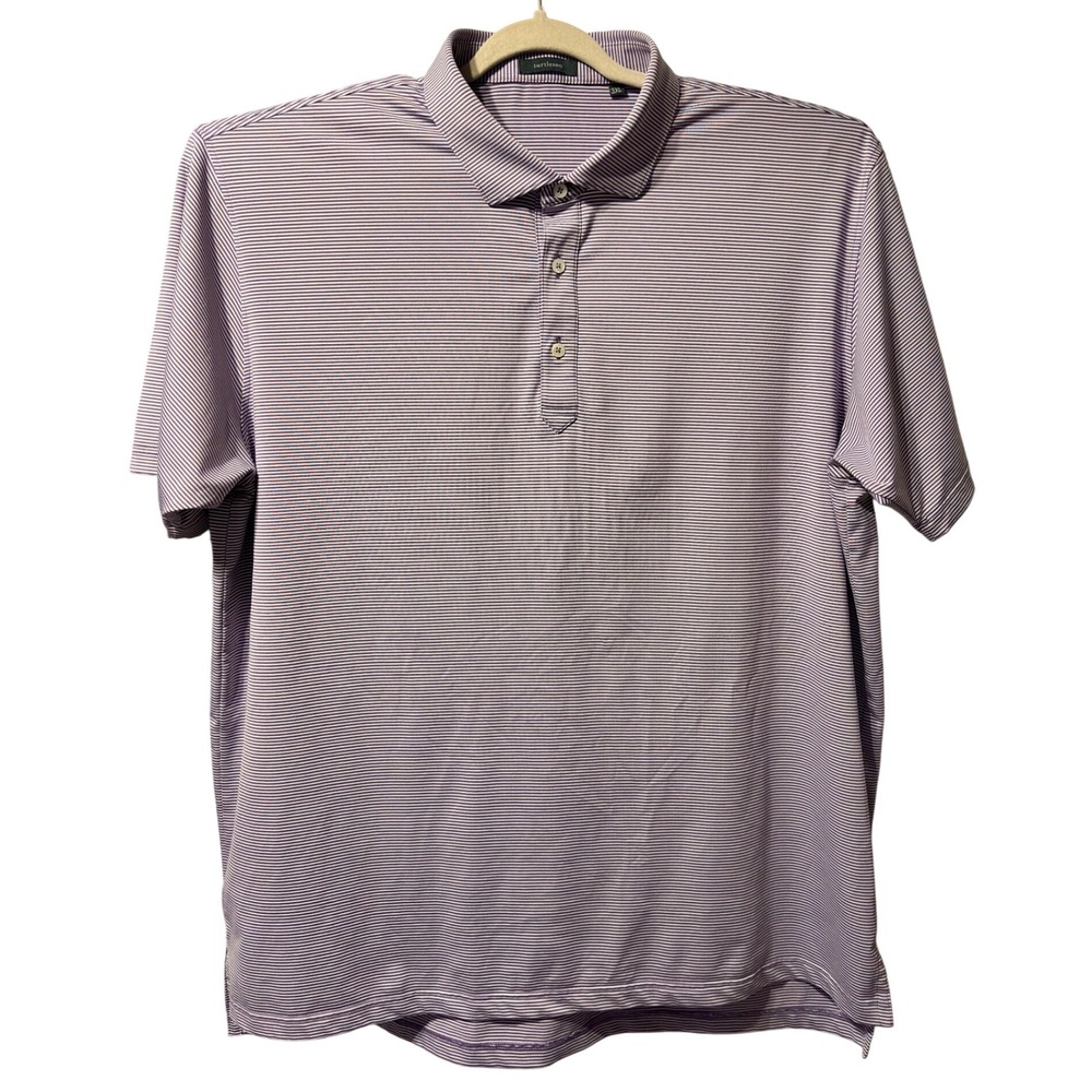Turtleson Mens‎ 3XL Purple Stripe Golf Polo Shirt Short Sleeve Collared Casual